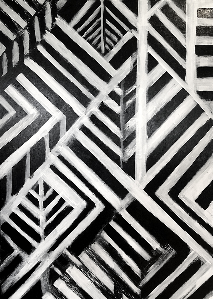 Geometric Abstract black and white art