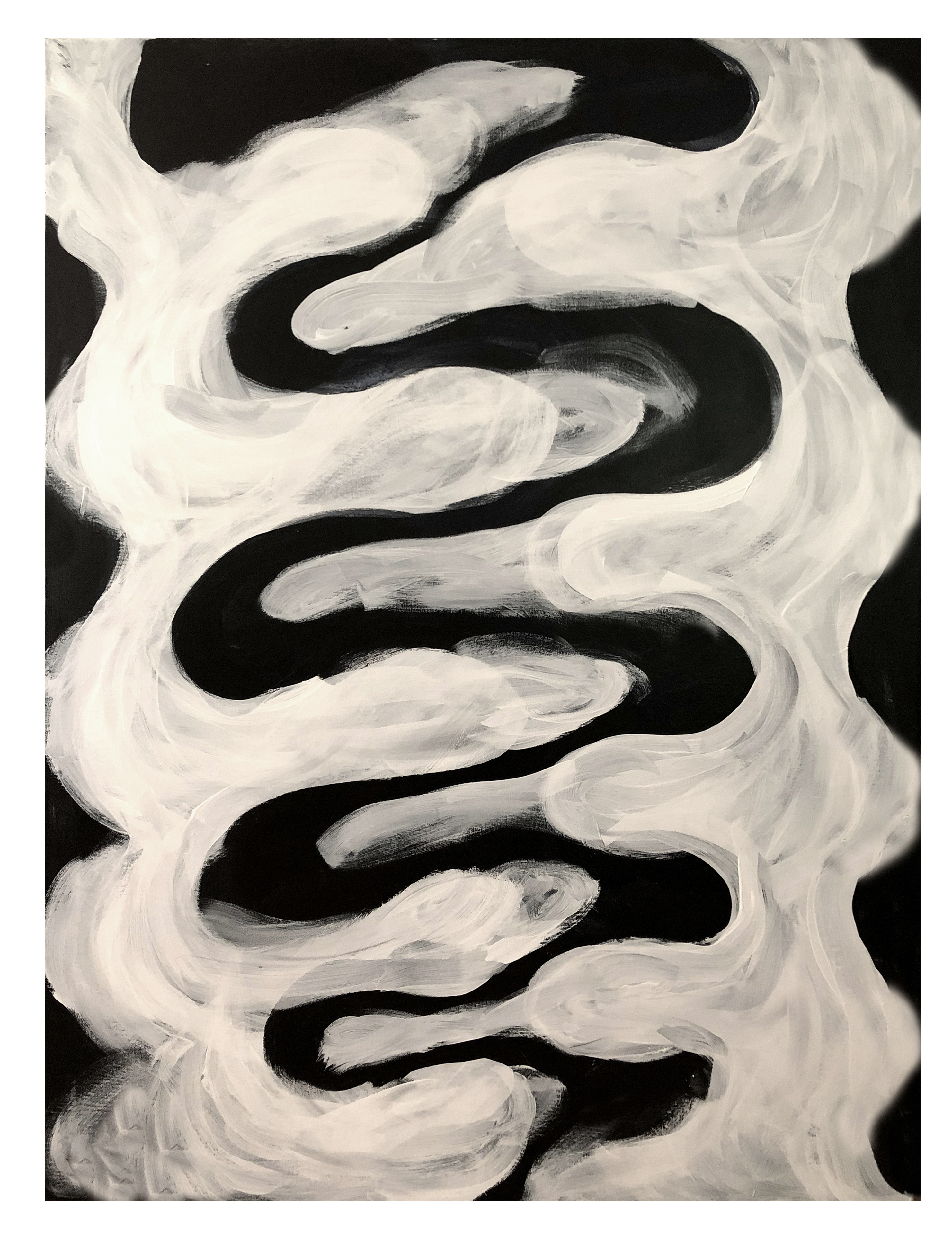 Contemporary black and white geometric abstract art