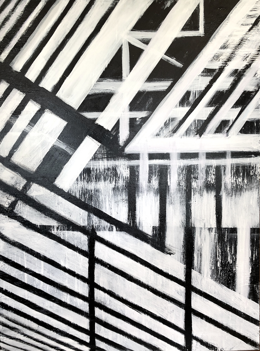 hashtag art geometric black and white striped painting
