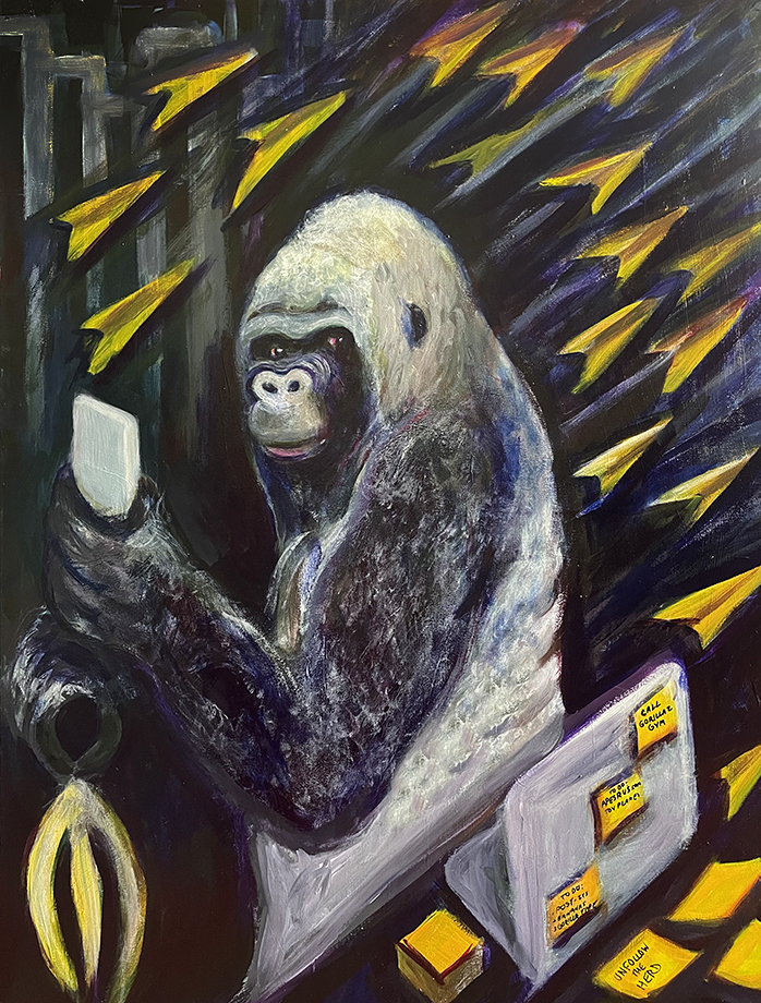 funny gorilla painting